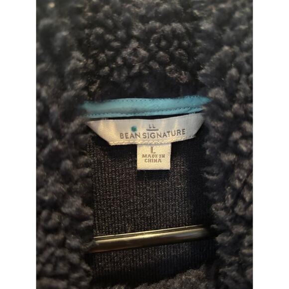 LL BEAN SIGNATURE WOMENS BLUE SHERPA SIZE LARGE - Picture 2 of 2